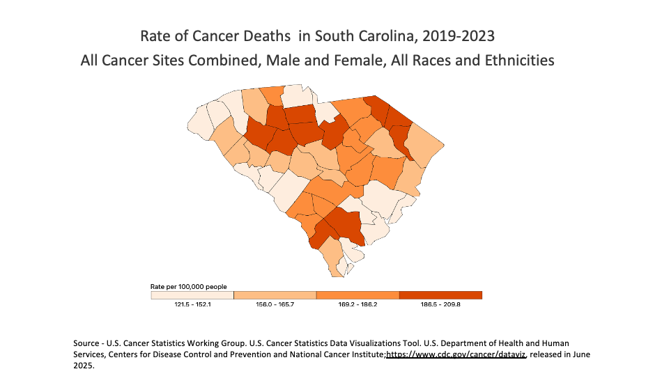 Colorectal cancer deaths in South Carolina, 2019-2023